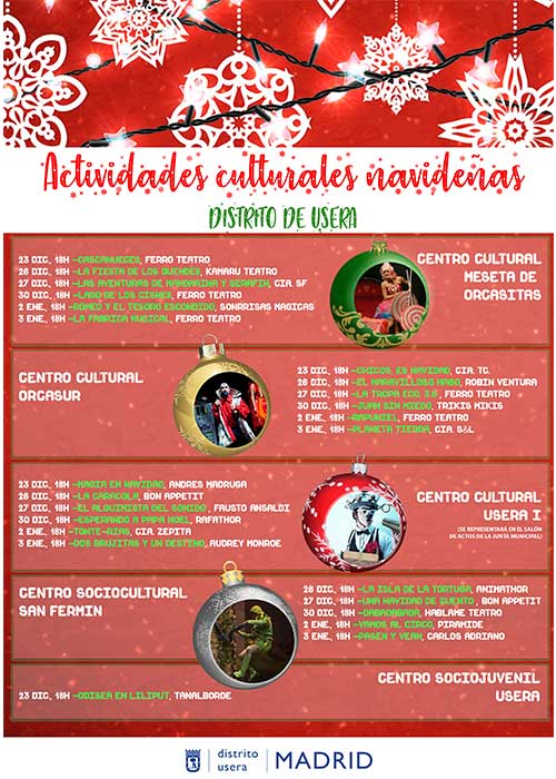 Actividades culturales navideñas. Usera